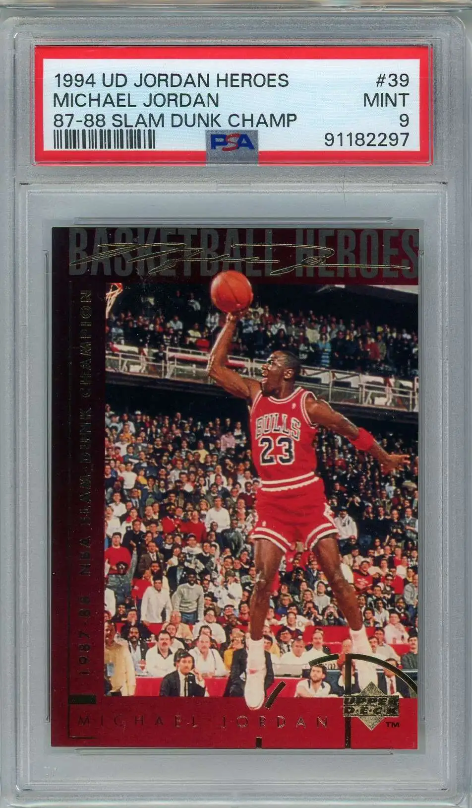 NBA 1994 Jordan Heroes 1987-88 Slam Dunk Champ Michael Jordan #39 [PSA 9]