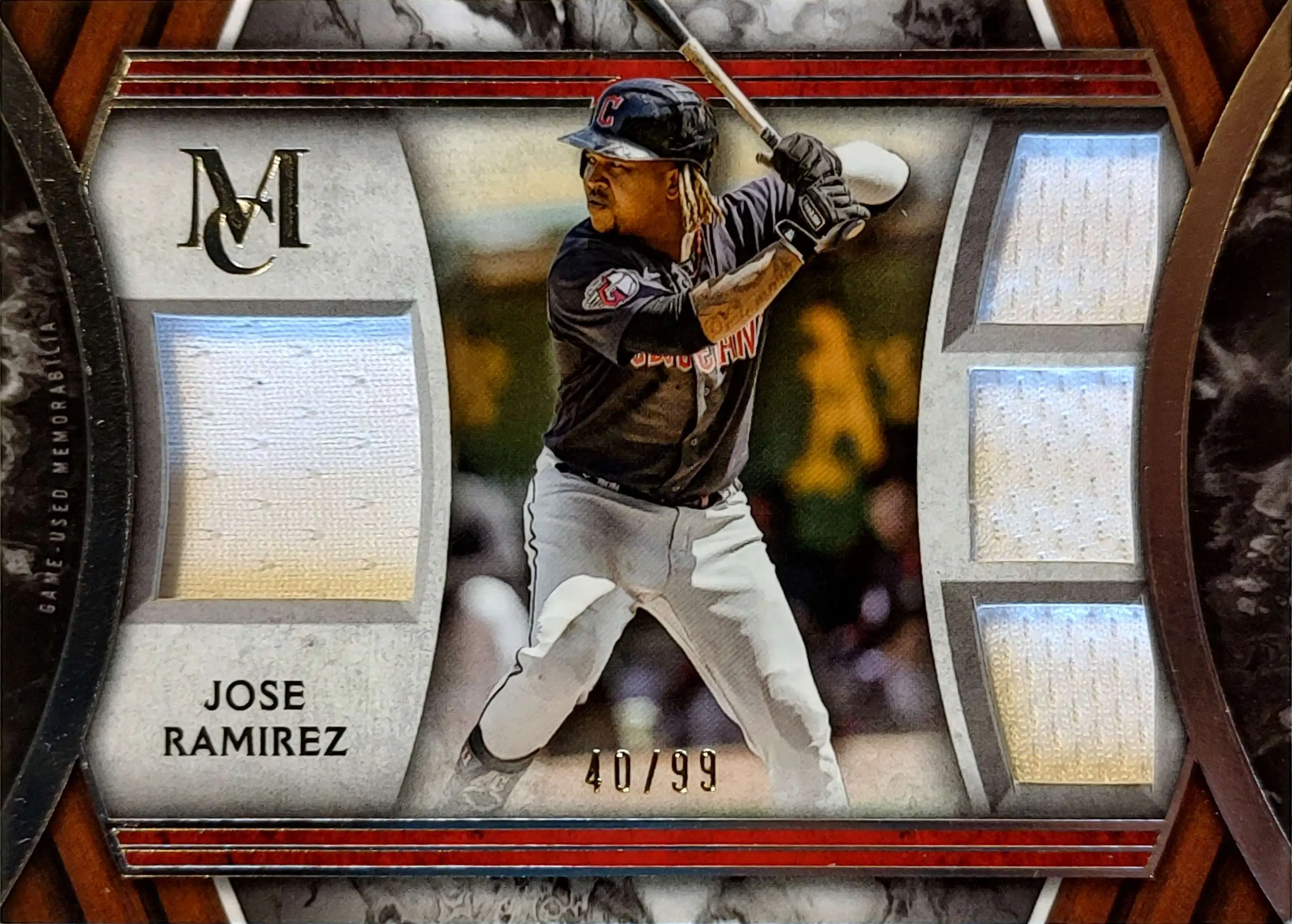 MLB 2022 Topps Museum Collection 40/99 Jose Ramirez SPPPQR-JRA [Quad Relic]