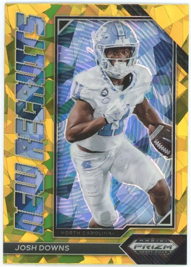 NFL 2023 Panini Prizm Draft Picks Gold Ice Prizm Josh Downs NR-11 [Rookie, New Recruits]