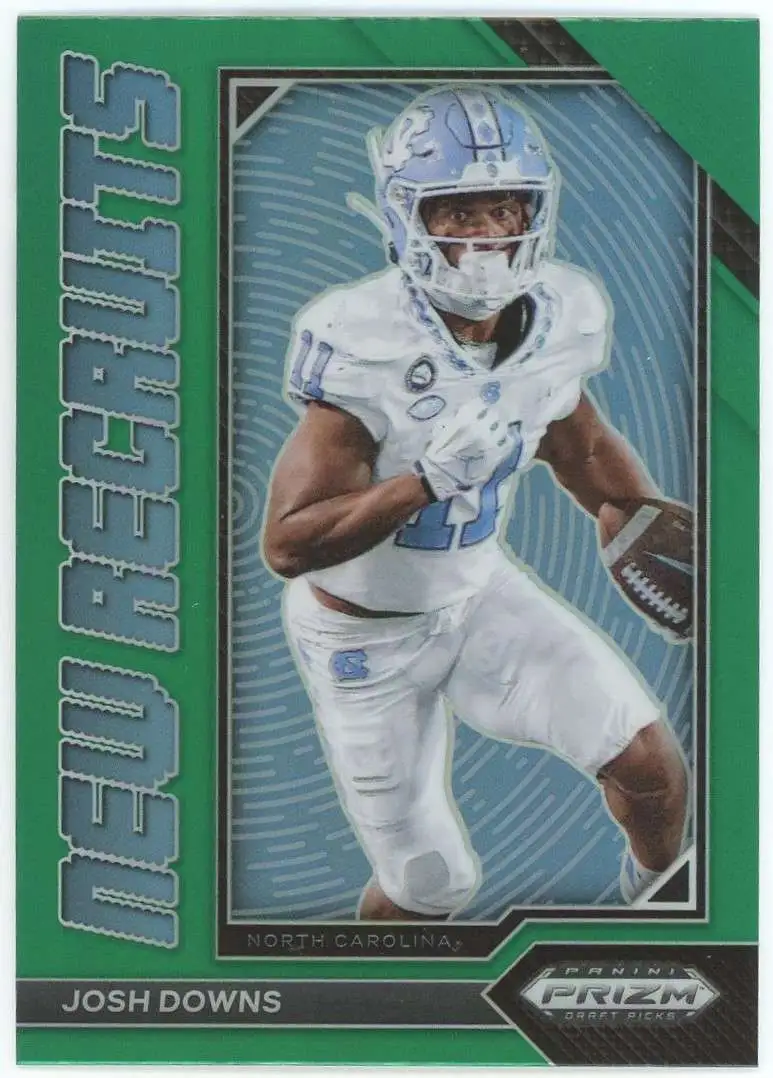 NFL 2023 Panini Prizm Draft Picks Green Josh Downs NR-11 [Rookie, New Recruits]