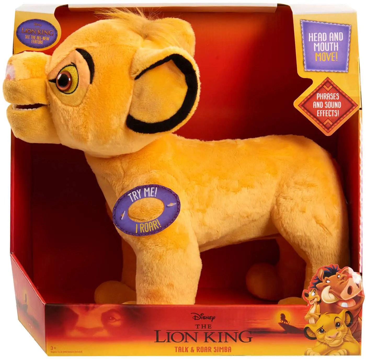 Disney The Lion King Talk & Roar Simba Animated Plush Toy Animal Young P 