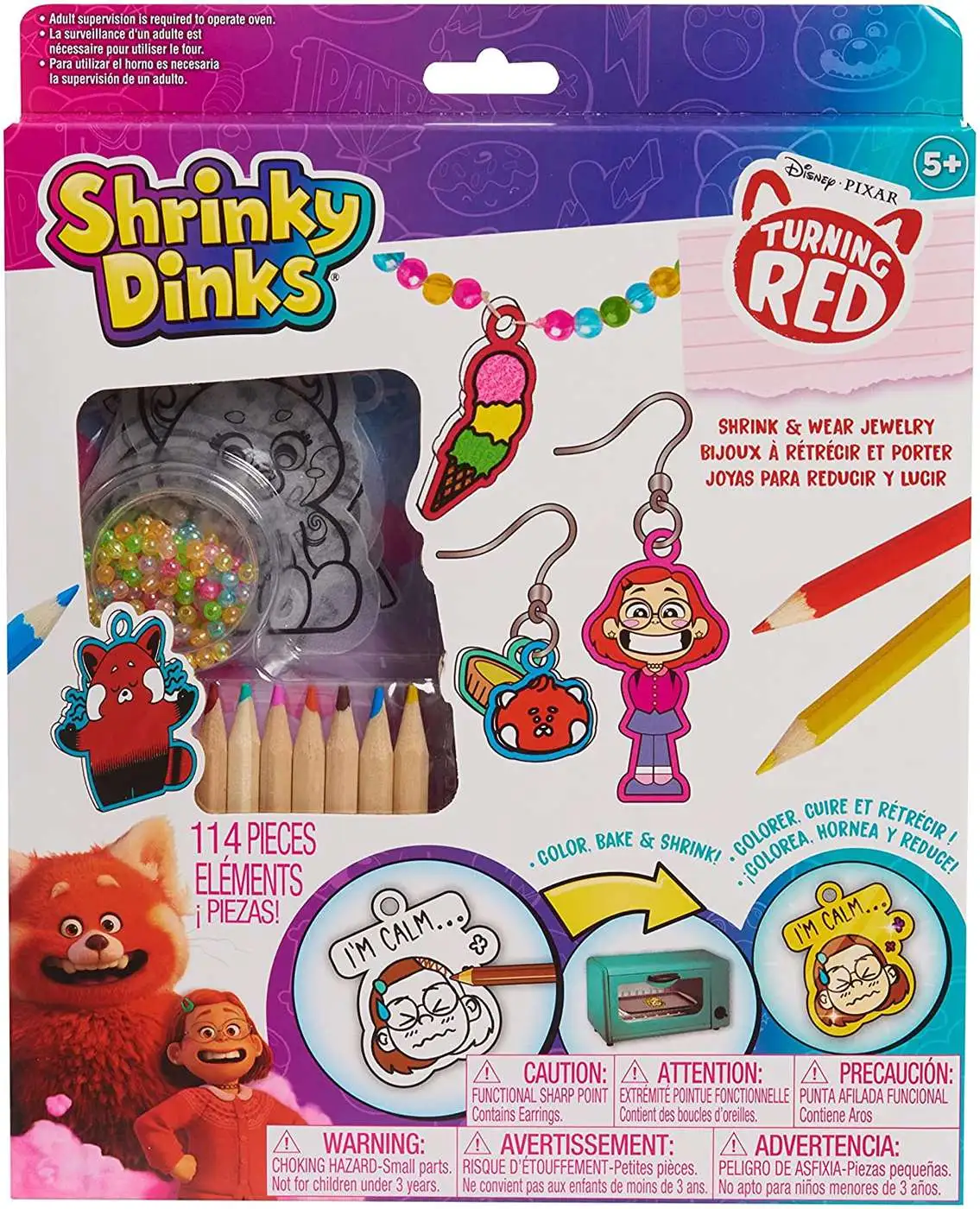 Disney / Pixar Turning Red Shrinky Dinks Shrink & Wear Jewelry Kit [114  Pieces]