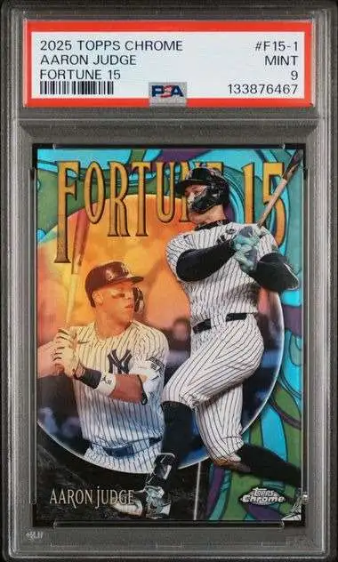 MLB 2025 Topps Chrome Baseball Fortune 15 Aaron Judge F15-1 [PSA 9]