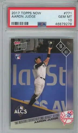 MLB 2017 Topps Now Aaron Judge ALCS - Two incredible catches Graded Single Card #771 [Rookie] [PSA 10]