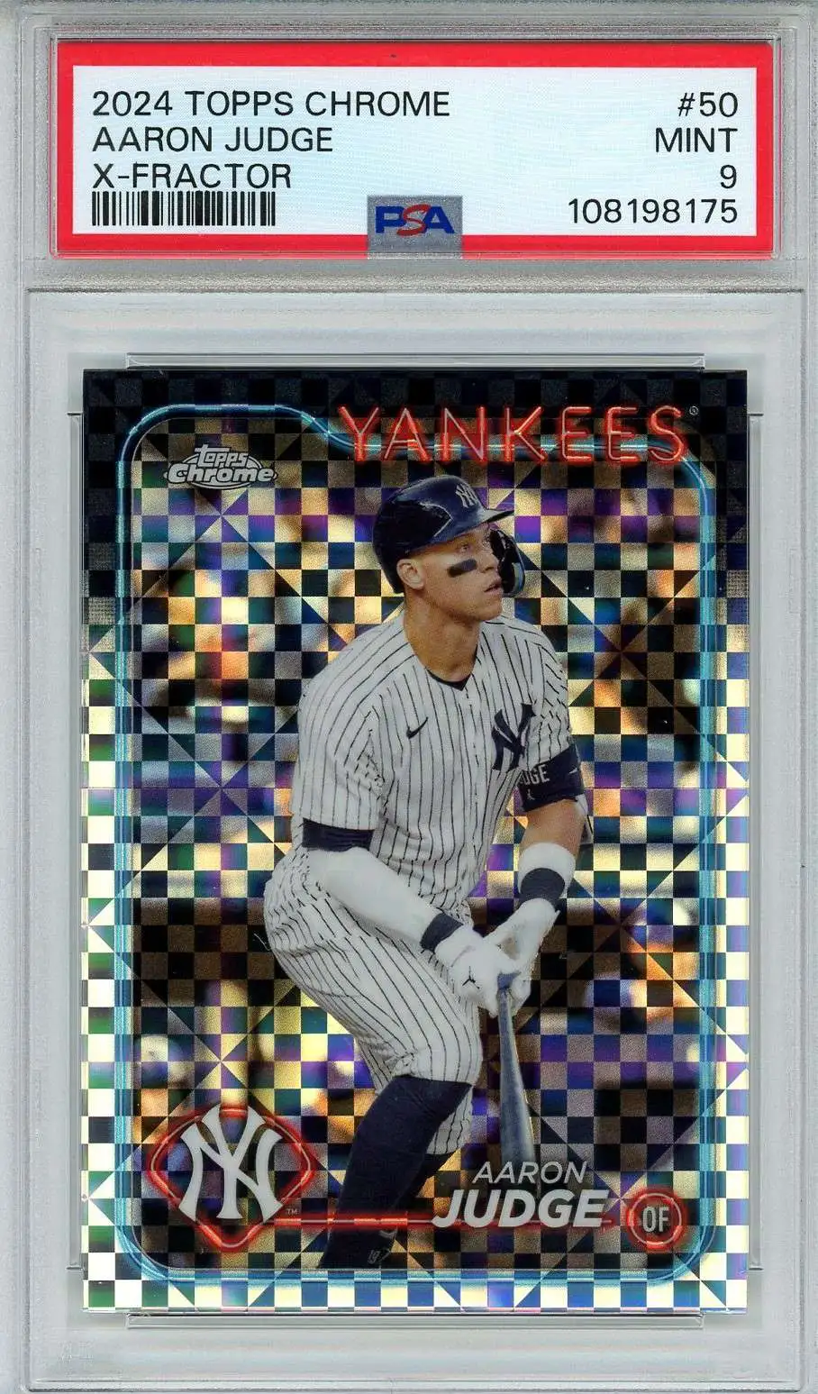 MLB 2024 Topps Chrome X-Fractor Aaron Judge #50 [PSA 9]