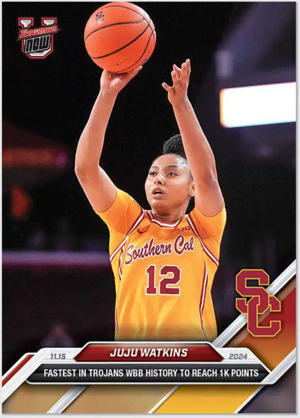 NCAA 2024-25 Bowman U NOW JuJu Watkins #11 [Fastest In Trojans WBB History to Reach 1K Points]
