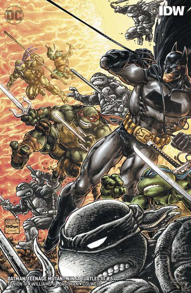 DC Batman Teenage Mutant Ninja Turtles III Comic Book 5 of 6 Kevin Eastman,  Freddie Williams II Variant Cover DC Comics IDW - ToyWiz