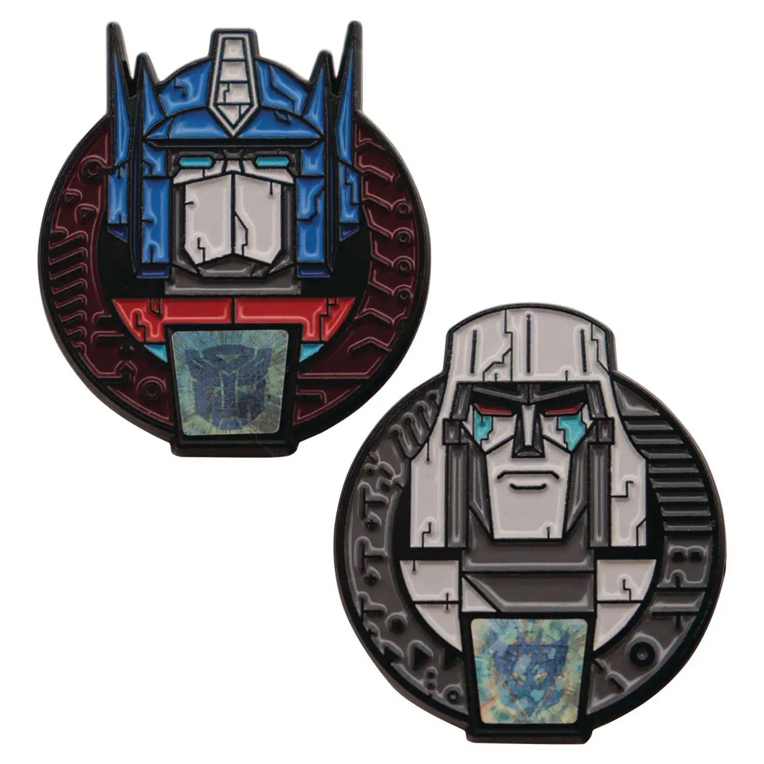 Transformers Optimus Prime / Megatron Twin Set of Pin Badges [40th Anniversary]