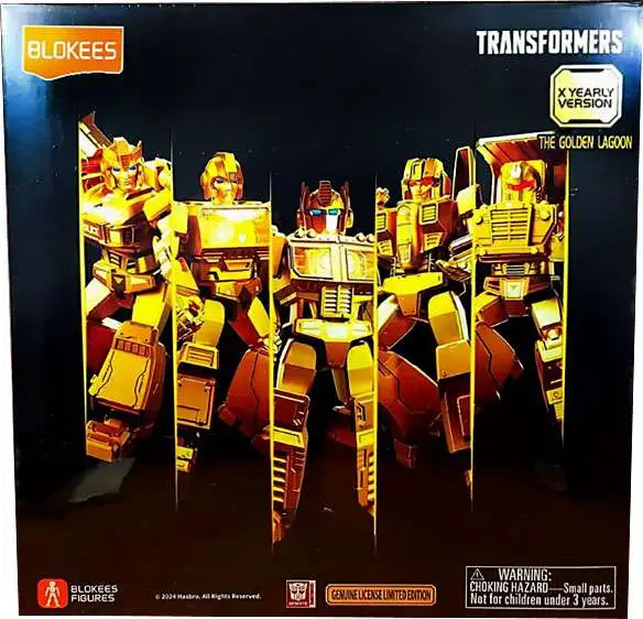 Transformers 2024 Golden Lagoon Optimus Prime, Long Haul, Starscream, Ironhide & Jazz Model Kit 5-Pack Box Set [Generation 1, Gold Edition]