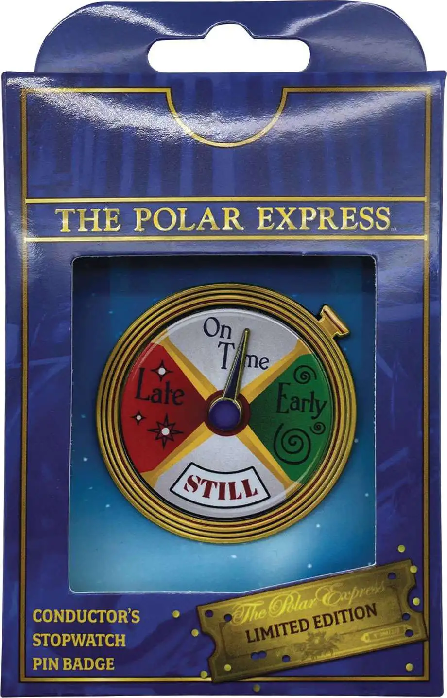 Polar Express Conductor's Spinning Stopwatch Metal Pin Badge (Pre-Order ships April)