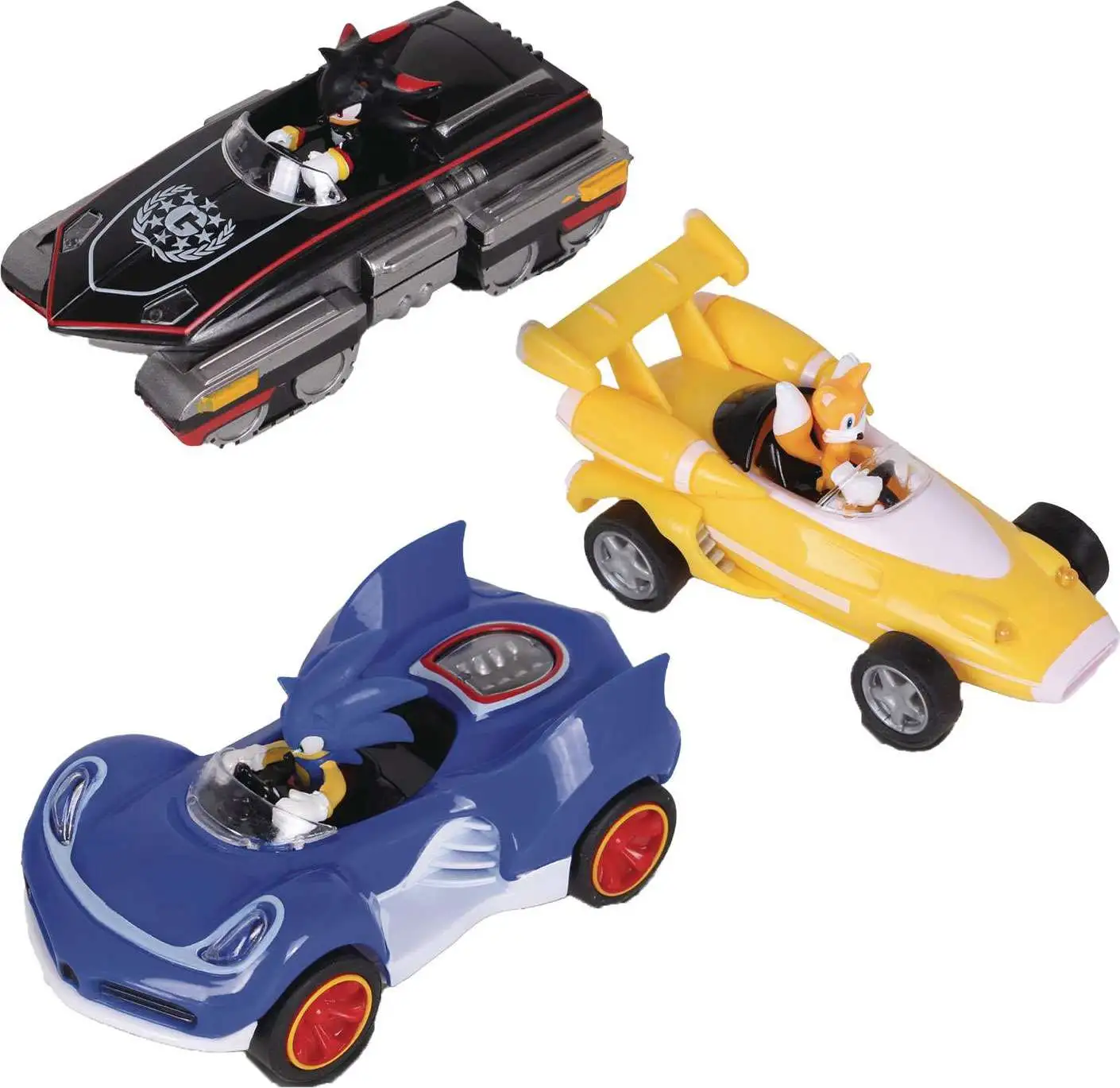 Sonic The Hedgehog Pullback Racers Sonic, Tails & Shadow Vehicle 3-Pack