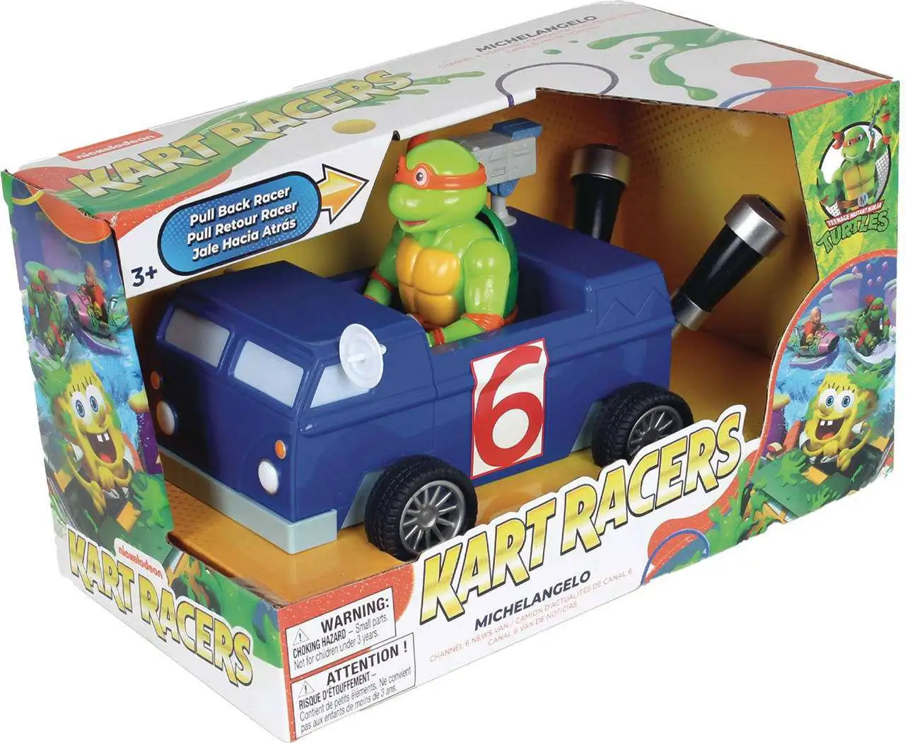 Teenage Mutant Ninja Turtles Nickelodeon Kart Racers 3: Slime Speedway Michelangelo 6.5-Inch Pullback Racer [Channel 6 News Van]