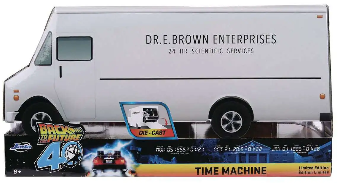 Back to the Future Hollywood Rides Time Machine Diecast Vehicle [40th Anniversary]