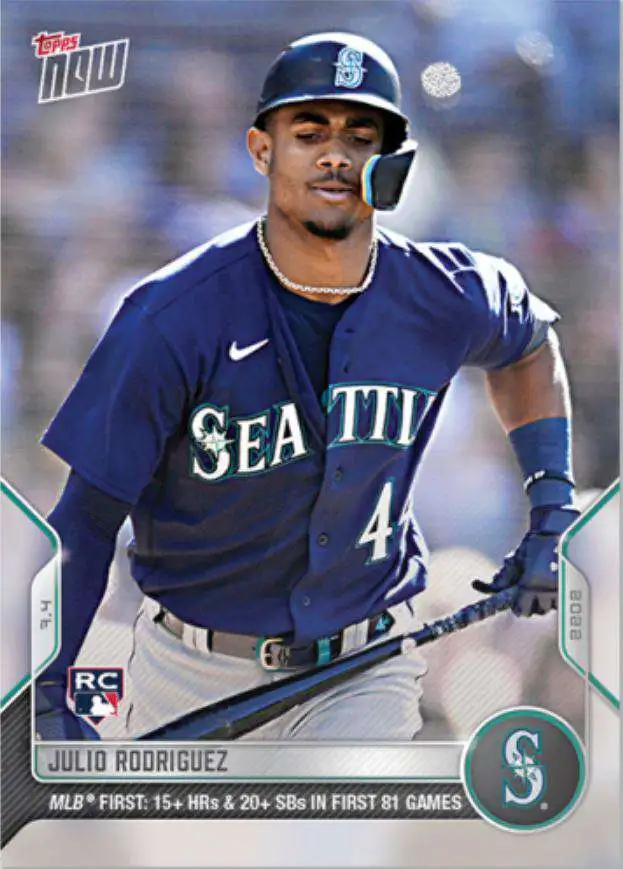 MLB Seattle Mariners 2022 Topps Now Baseball Single Card Julio Rodriguez  Exclusive 469 Rookie Card, MLB First 15 HRs 20 SBs In First 81 Games -  ToyWiz