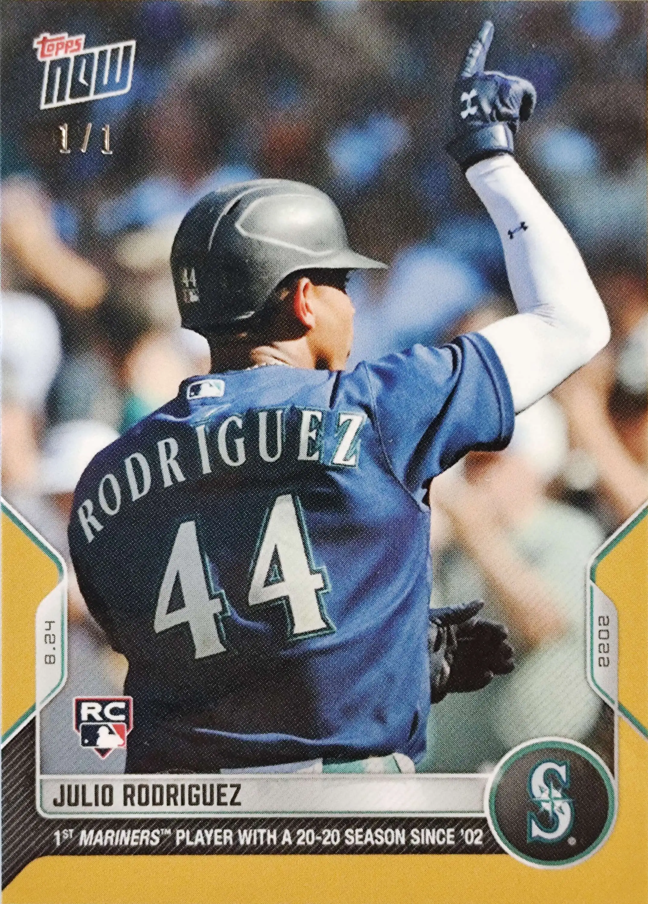 MLB Seattle Mariners 2022 NOW Baseball 1/1 Gold Julio Rodriguez Exclusive #771 [Rookie Card]