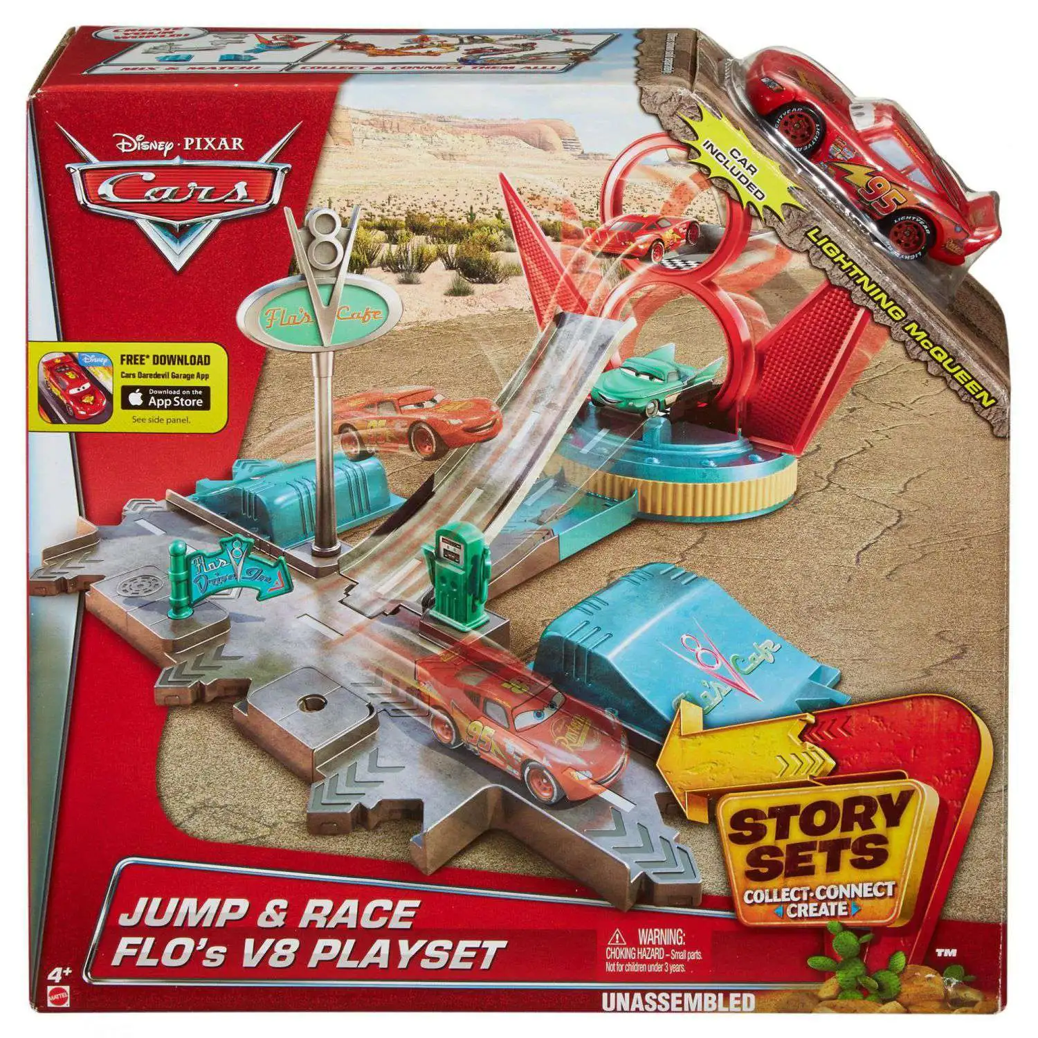 Disney Pixar Cars Story Sets Jump Race Flos V8 Playset Mattel Toys - ToyWiz