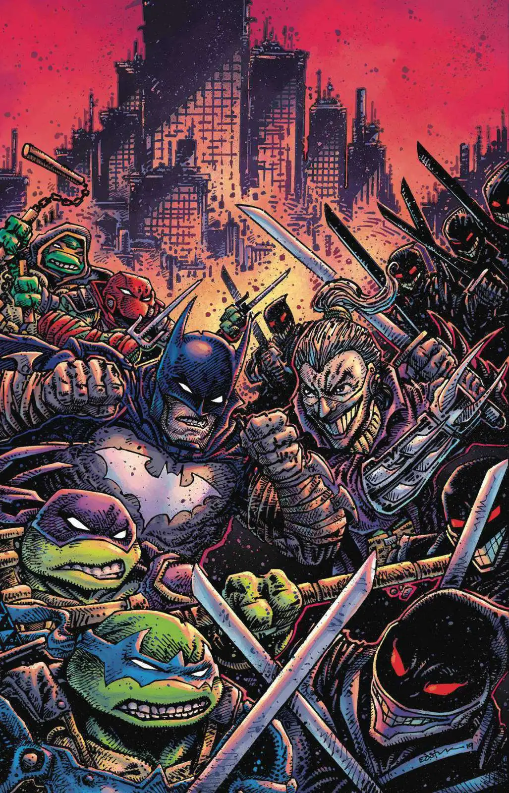 DC Batman Teenage Mutant Ninja Turtles III Comic Book 4 of 6 Kevin Eastman  Variant Cover DC Comics IDW - ToyWiz