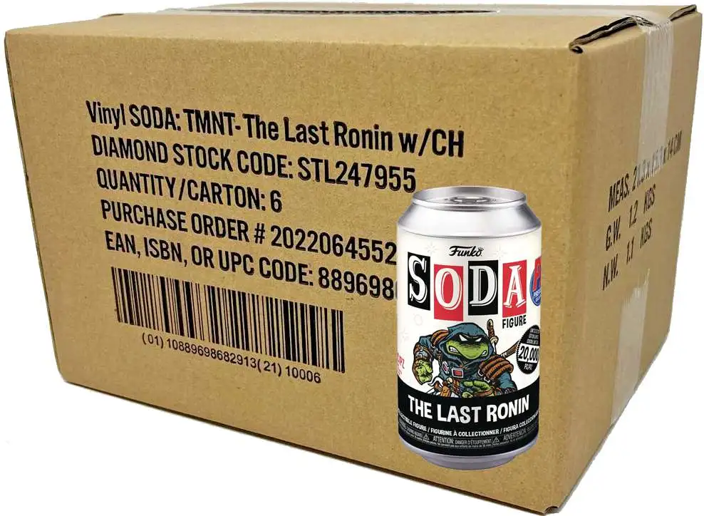 Funko Teenage Mutant Ninja Turtles Vinyl Soda The Last Ronin Exclusive Limited Edition of 20,000! CASE of 6 Figures [GUARANTEED 1 CHASE FIGURE!]