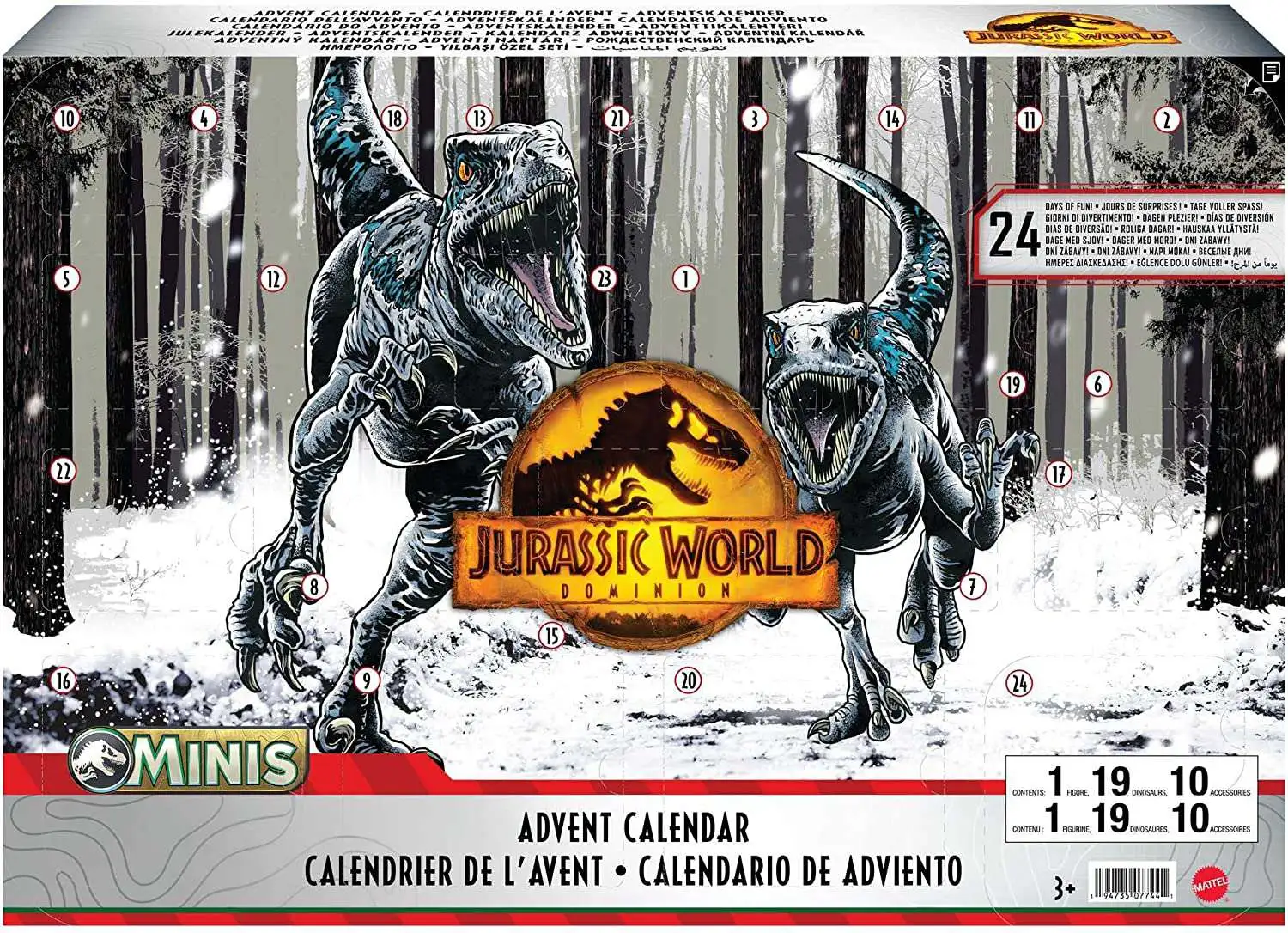 Jurassic World Dominion MINIS 2022 Advent Calendar Includes 19 Mini Dino Figures Mattel - ToyWiz Jurassic World Dominion MINIS 2022 Advent Calendar Includes 19 Mini Dino Figures Mattel - ToyWiz