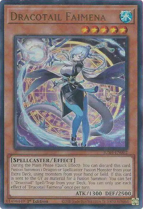 YuGiOh Trading Card Game Justice Hunters Single Card Ultra Rare Dracotail  Faimena JUSH-EN002 - ToyWiz