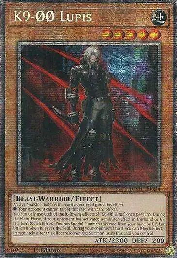 YuGiOh Trading Card Game Justice Hunters Starlight Rare K9-00 Lupis JUSH-EN034