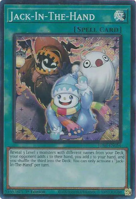 YuGiOh Trading Card Game Justice Hunters Super Rare Jack-In-The-Hand JUSH-EN054