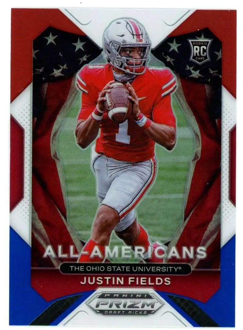 NFL 2021 Panini Prizm Draft Picks All-Americans Red White Blue Justin Fields #192 [Rookie]