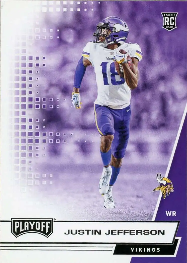 2021 Panini Prizm Prizm Red Ice #125 Justin Jefferson Minnesota Vikings NFL  Football Trading Card