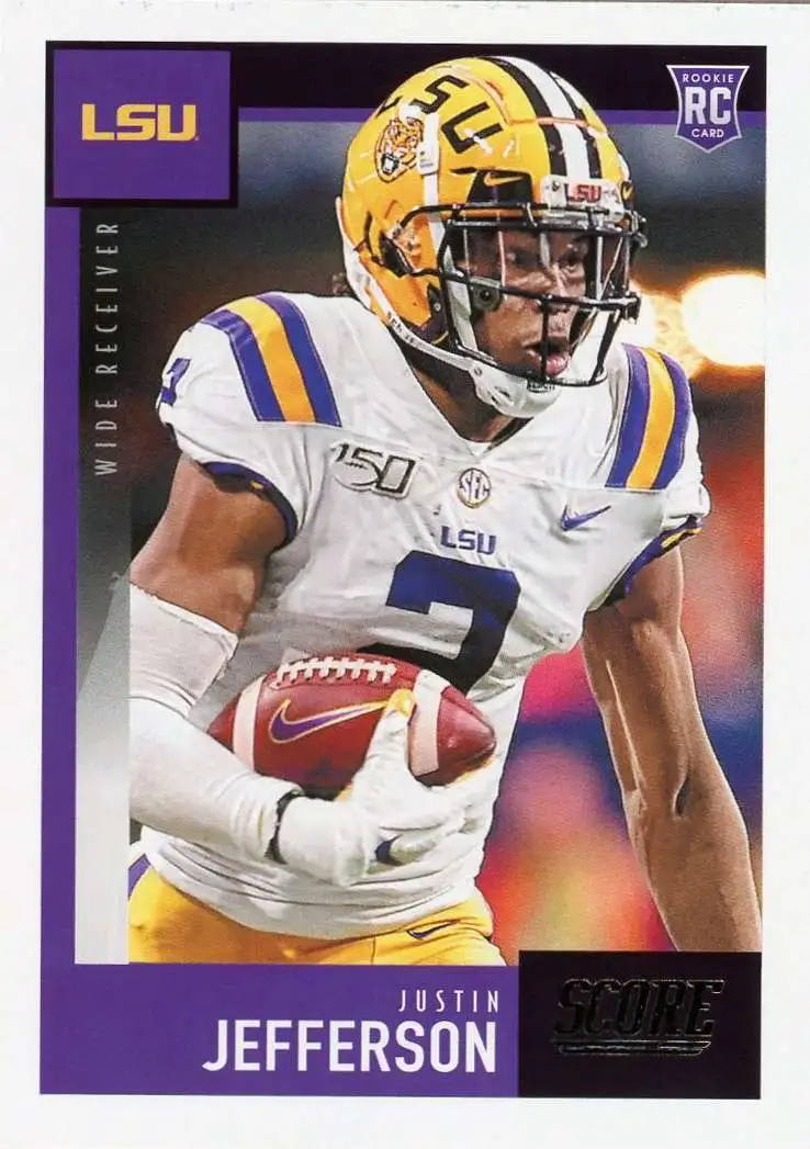 2020 Panini Prizm Draft #126 Justin Jefferson Draft Picks LSU Tigers RC  Rookie Football Trading Card