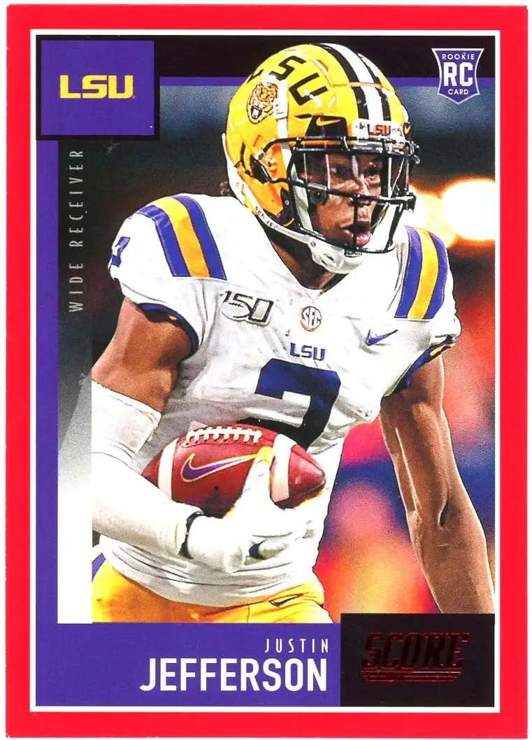 Justin Jefferson (5) Minnesota Vikings LSU Football Trading Cards Assorted  Gift Pack