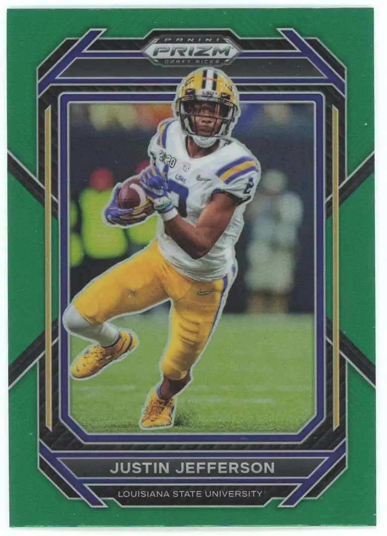 NFL 2023 Panini Prizm Draft Picks Green Justin Jefferson #61