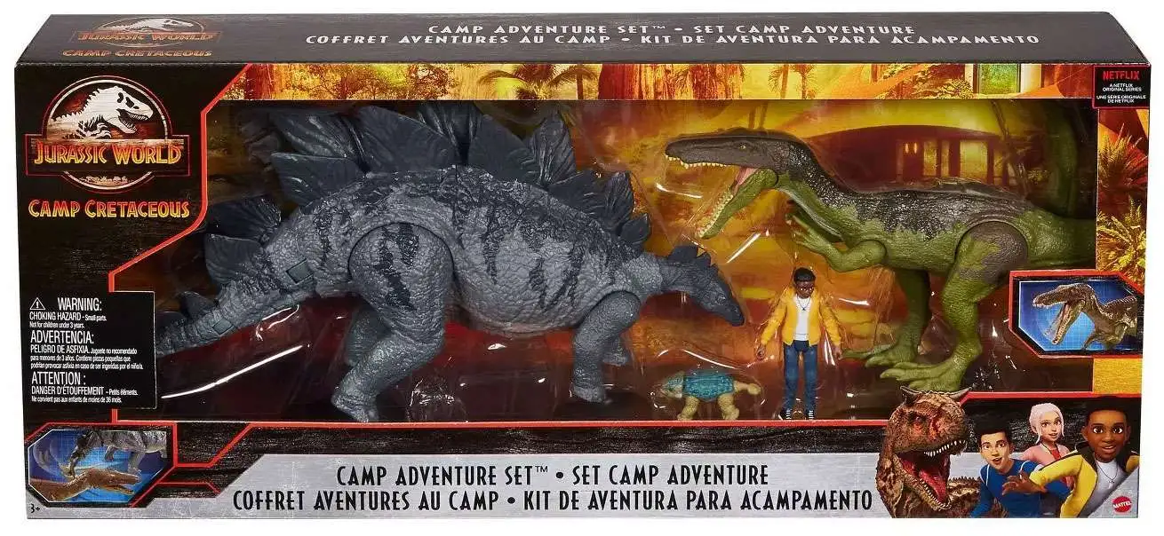 Jurassic World Camp Cretaceous Camp Adventure Set Exclusive Action Figure 4-Pack [Darius with Bumpy (Baby Ankylosaurus),Baryonyx & Stegosaurus!]