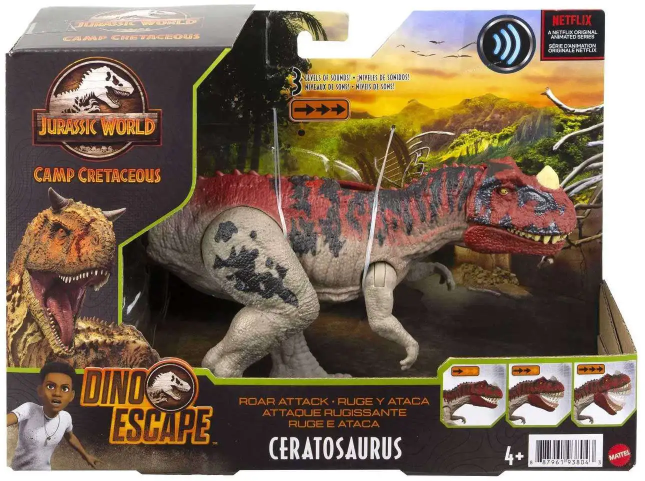 Jurassic World Roar Attack Ceratosaurus Camp Cretaceous Dinosaur Figure with 