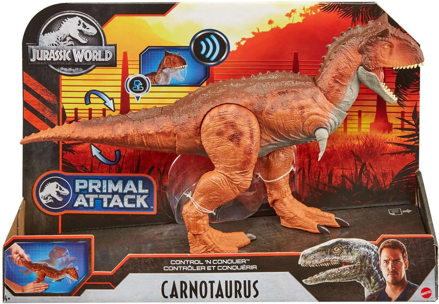 Mattel Jurassic World Primal Attack Carnotaurus Toro Action Figure 15" New 2020 