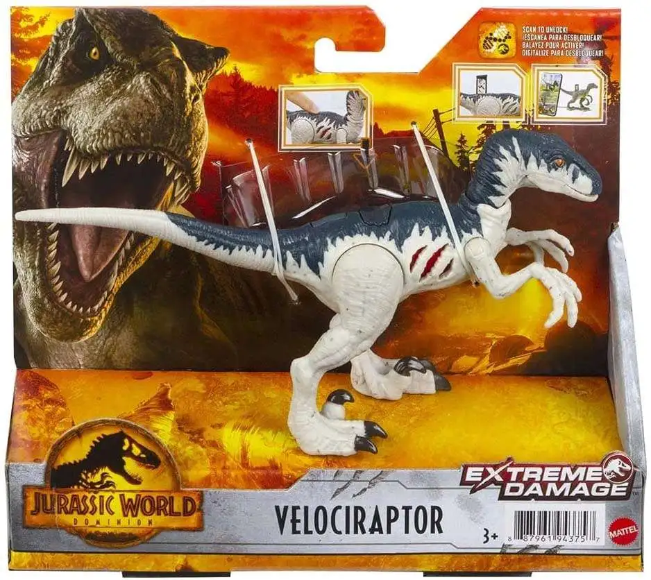 Jurassic World Dominion Extreme Damage Velociraptor Action Figure