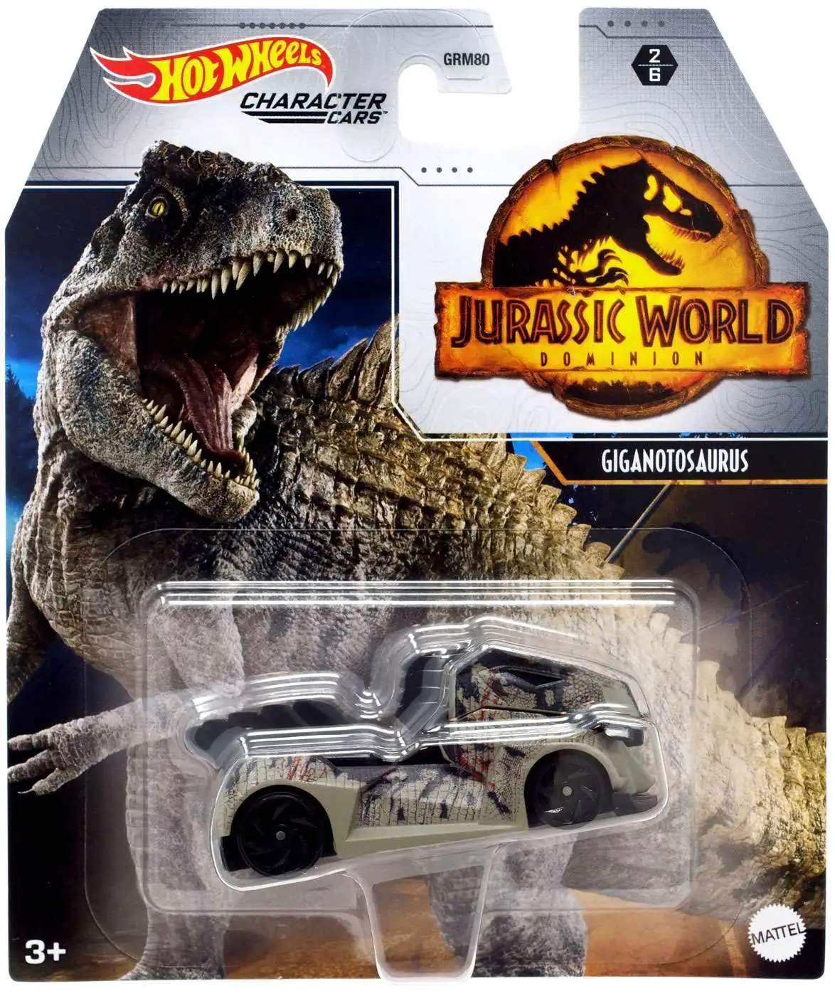 Jurassic World Dominion Hot Wheels Character Cars Giganotosaurus Die Cast Car