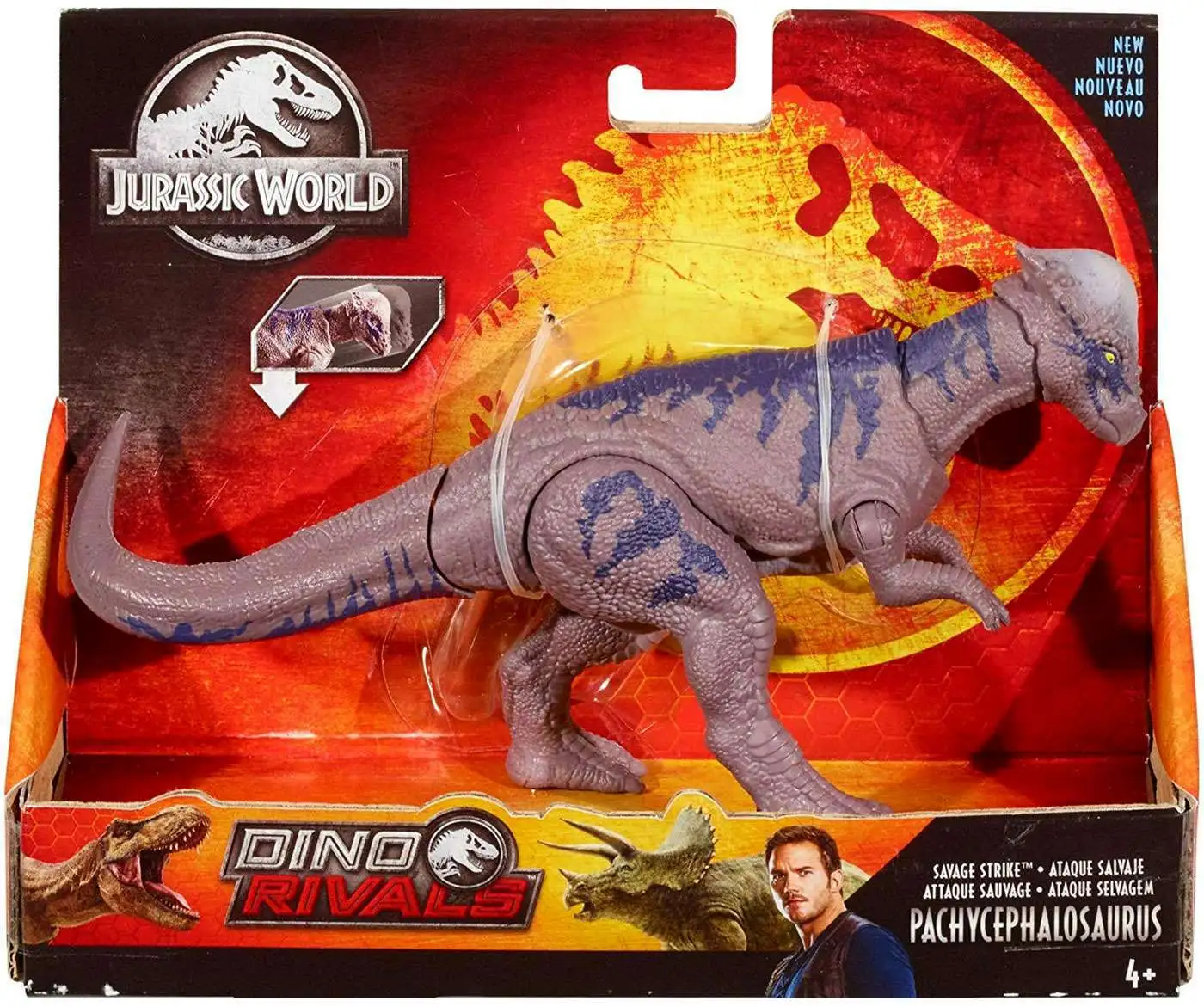 Jurassic World PACHYCEPHALOSAURUS Savage Strike Action Figure PlaySet Mattel 