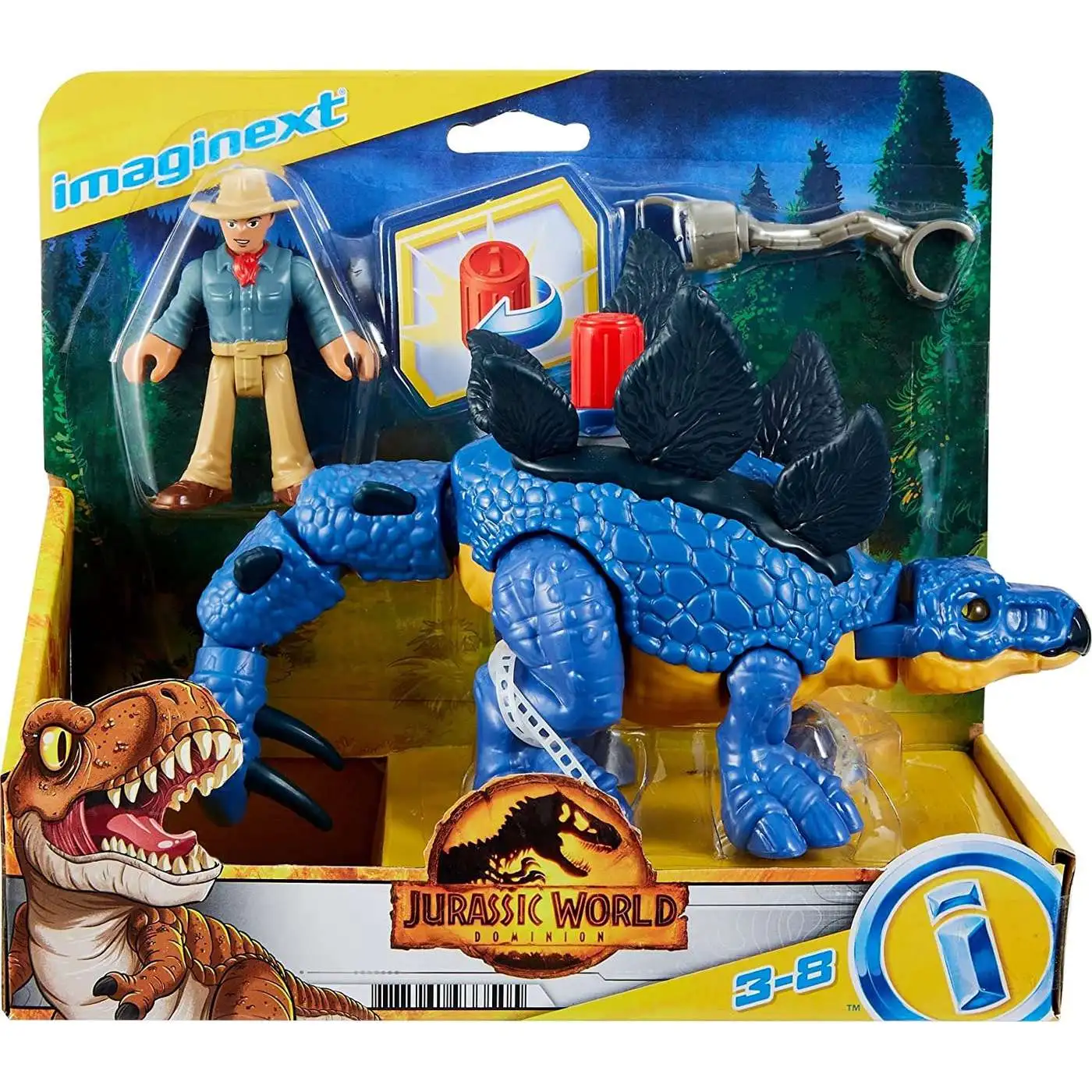 Fisher Price Jurassic World Imaginext Dominion Stegosaurus & Dr. Grant Figure Set