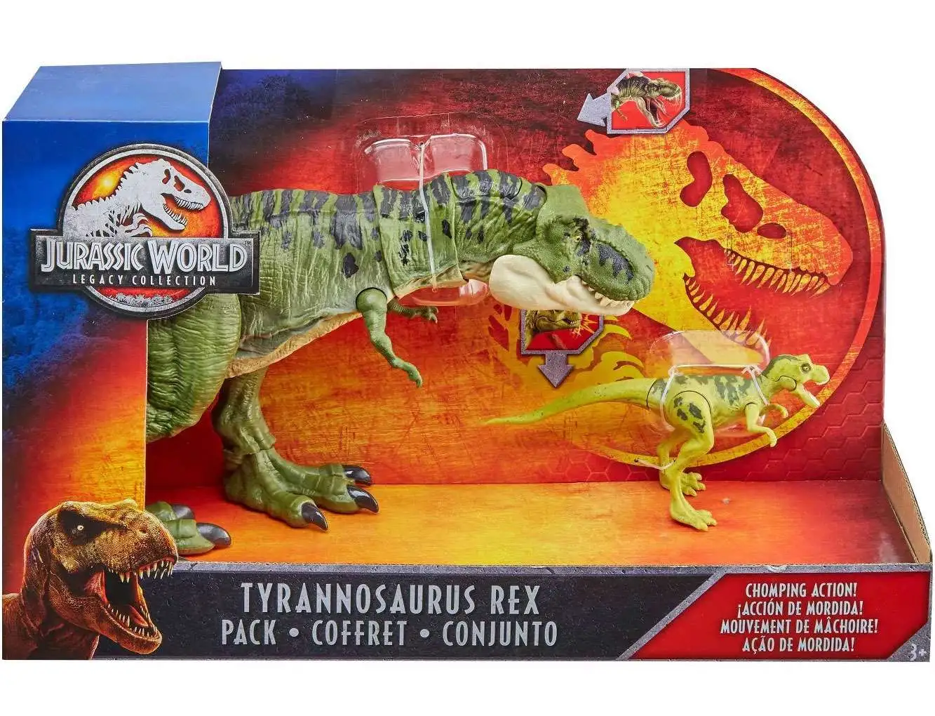 Jurassic World Legacy Extreme Chompin Tyrannosaurus and Baby T-REX Toy Bundle 