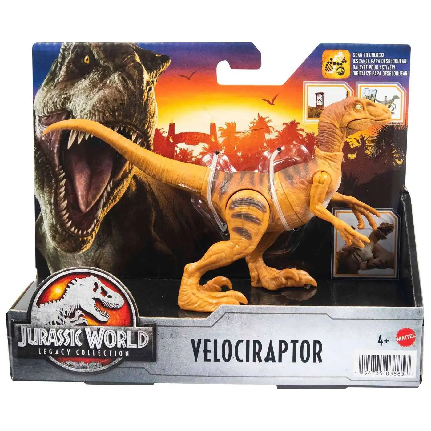 Jurassic World Legacy Collection Velociraptor Action Figure [Orange with  Brown Stripes]