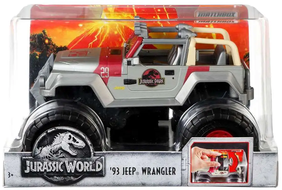 Matchbox Jurassic World D3 SILVER '93 Jeep Wrangler #9 