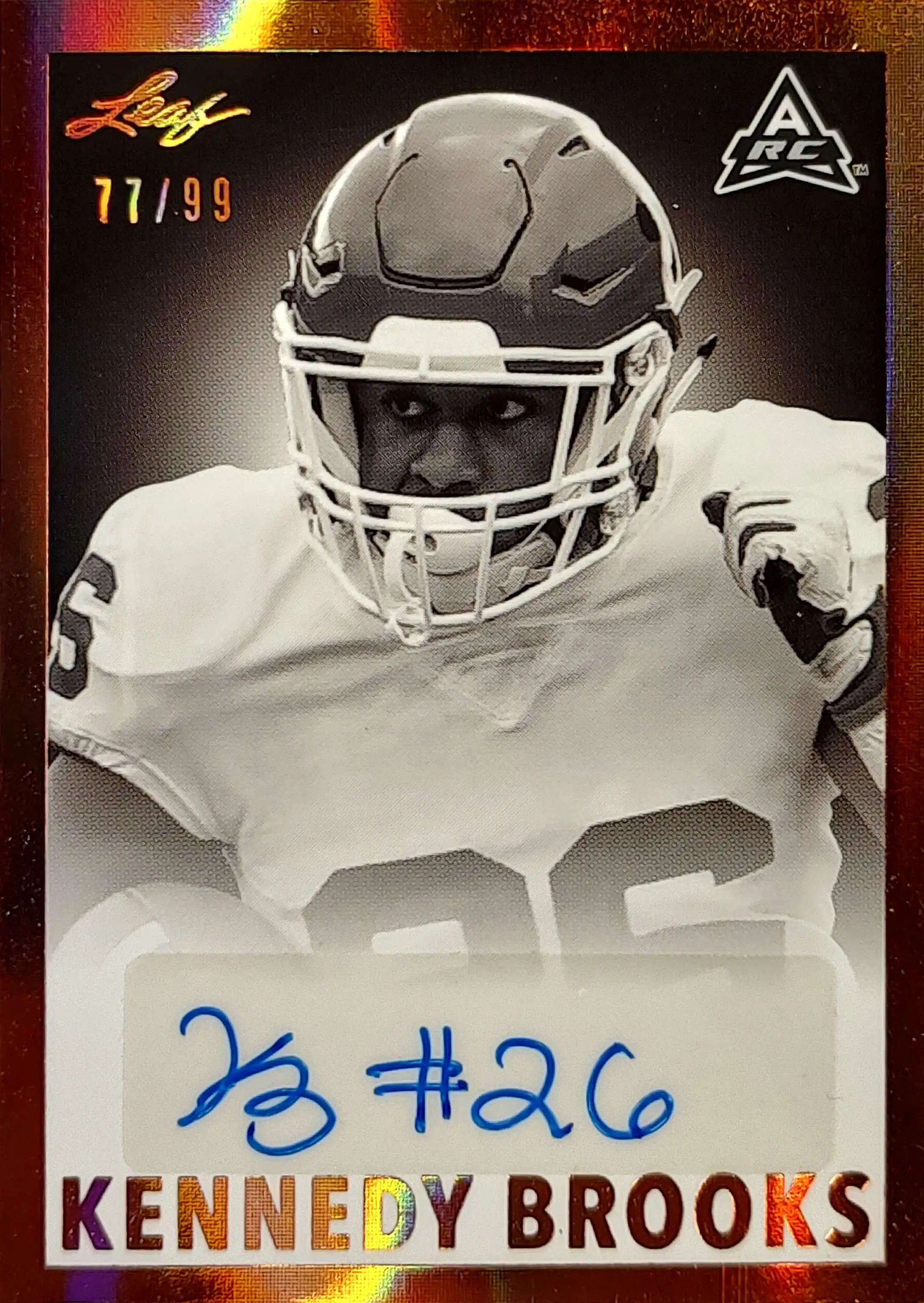 NFL Leaf 2021 Leaf Memories Kennedy Brooks 7799 Autographed Single Card