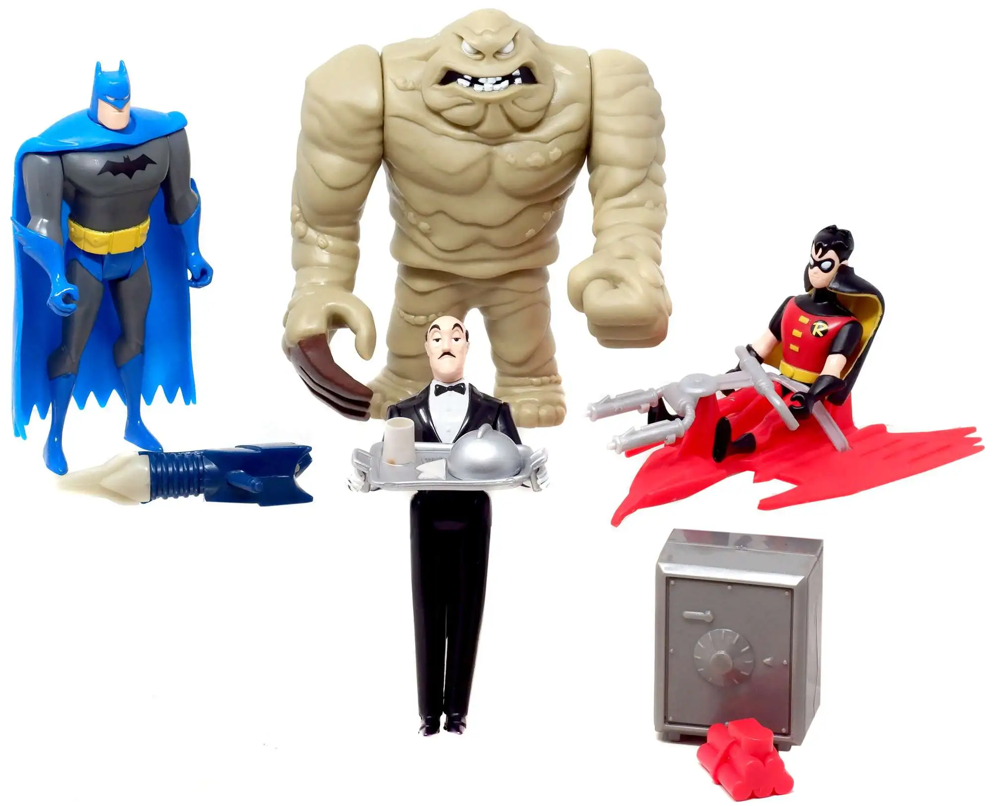 DC The New Batman Adventures Batman, Robin, Alfred & Clayface Action Figure Set [Loose] [Used Condition]