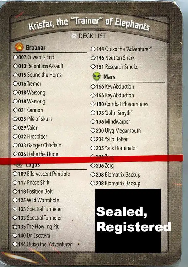 KeyForge Call of the Archons Krisfar, the "Trainer" of Elephants Archon Deck [REGISTERED] [Pile of Skulls, Effervescent Principle, Key Abduction x2!] [Mint Unopened]