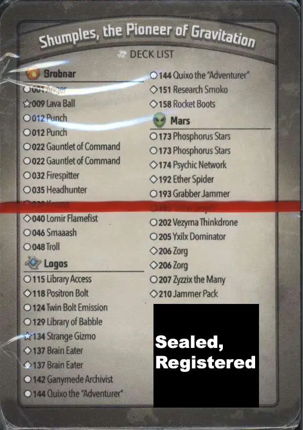 KeyForge Call of the Archons Shumples, the Pioneer of Gravitation Archon Deck [Registered] [Library Access, Brain Eater x2, Zorg x2!] [Mint Unopened]