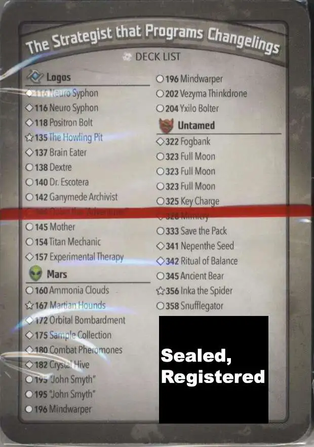 KeyForge Call of the Archons The Strategist that Programs Changelings Archon Deck [REGISTERED] [Neuro Syphon x2, Mother, Key Charge, Mimicry, Nepenthe Seed!] [Mint Unopened]