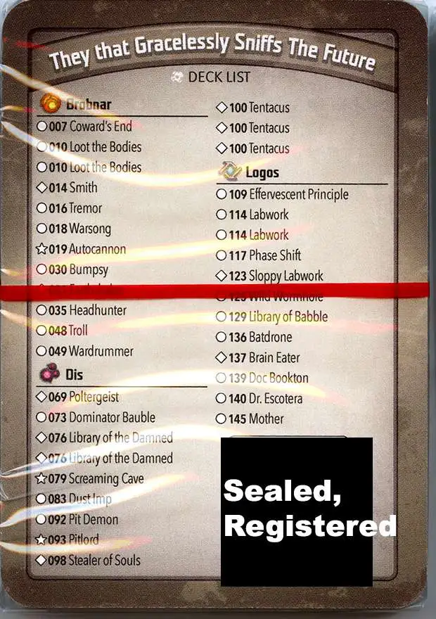 KeyForge Call of the Archons They that Gracelessly Sniffs The Future Archon Deck [REGISTERED] [Poltergeist, Library of the Damned x2, Screaming Cave, Autocannon!] [Mint Unopened]