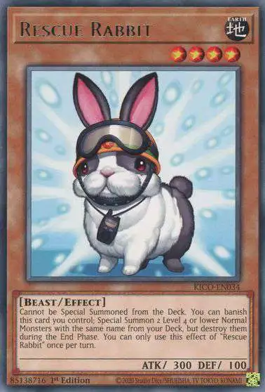 YuGiOh Trading Card Game King's Court Rare Rescue Rabbit KICO-EN034