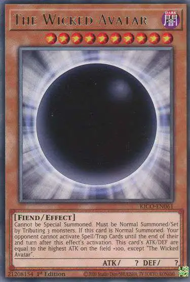 YuGiOh Trading Card Game King's Court Rare The Wicked Avatar KICO-EN061