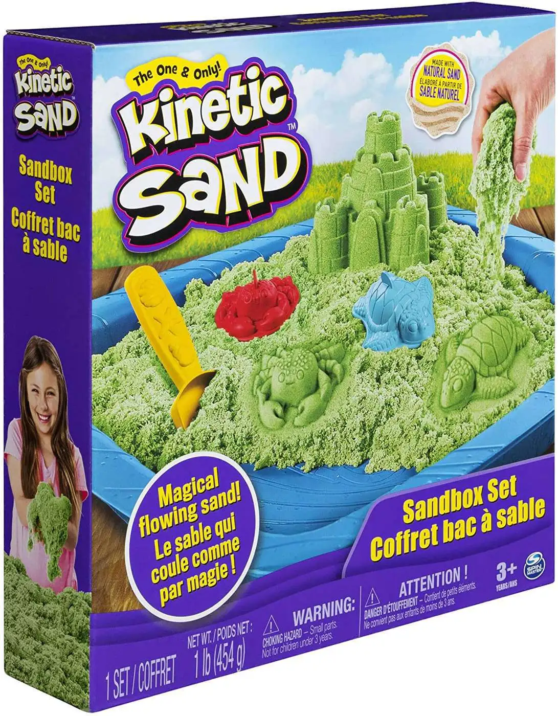 Kinetic Sand GREEN Sandbox Set [Damaged Package]